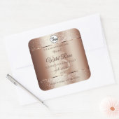 Luxueuze Rosegold Glitter-productlabels voegen Log Vierkante Sticker (Envelop)