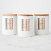 Luxueuze Rosegold Glitter-productlabels voegen Log Voedselcontainer Etiket (Flessen)