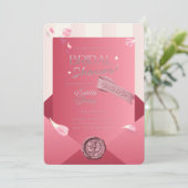 Luxueuze Roze Bruidsborrel Uitnodiging | Bewerkbaa (Staand voorkant)