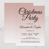 Luxueuze roze Glitter Ombre kerstparty Kaart (Voorkant / Achterkant)