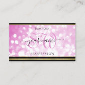 Luxueuze roze Initialen met zwarte gouden rand Visitekaartje (Voorkant)