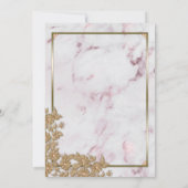 Luxueuze roze marmer en parelhout Dank je Bedankkaart (Achterkant)