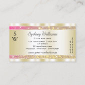 Luxueuze roze Paarse goudsterren Initialen Visitekaartje (Achterkant)