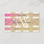 Luxueuze roze Paarse goudsterren Initialen Visitekaartje (Voorkant)