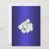 Luxueuze Rozen en donkerblauwe bruiloft Kaart (Achterkant)