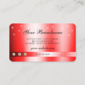 Luxueuze Ruby Red Glitter Sparkle Stars met Logo Visitekaartje (Achterkant)