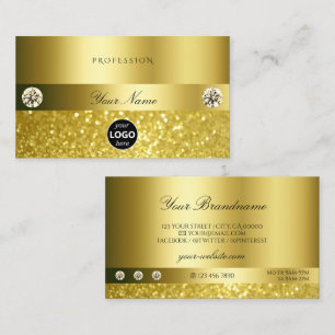 Luxueuze Shimmery Glitter met Logo Liuminous Gold Visitekaartje