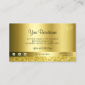 Luxueuze shimmery Glitter Monogram Luminous Gold Visitekaartje (Achterkant)