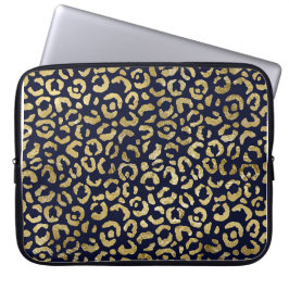 Luxueuze stijlvolle gouden marineluipaard afdrukke laptop sleeve