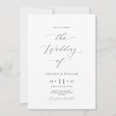 Luxueuze stoffige blauwe bruiloft met kleurenschem kaart (Voorkant)