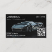 Luxueuze Supercar PPF & Auto Detailing QR Code Visitekaartje (Voorkant)