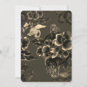 Luxueuze unieke marineblauwe gouden bruiloft kaart (Achterkant)