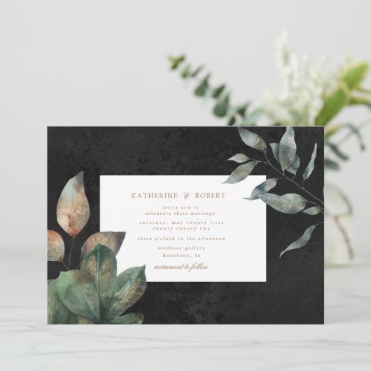 luxueuze waterverf bruiloft kaart (Staand voorkant)