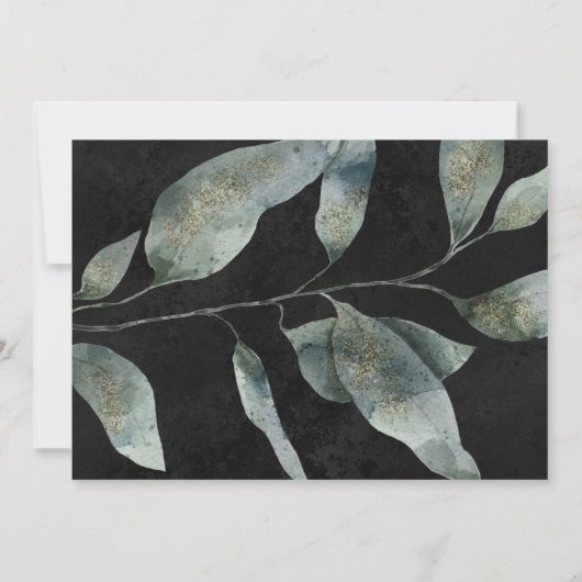 luxueuze waterverf bruiloft kaart (Achterkant)