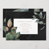 luxueuze waterverf bruiloft kaart (Voorkant / Achterkant)