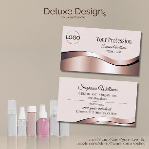 Luxueuze Waved Roos Gold Decor met Branding Logo Visitekaartje