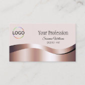 Luxueuze Waved Roos Gold Decor met Branding Logo Visitekaartje (Voorkant)