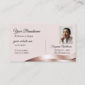 Luxueuze Waved Roos Gold Decor met Foto Deluxe Visitekaartje (Achterkant)