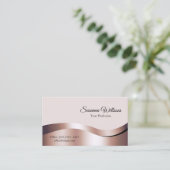 Luxueuze Waved Roos Gold Decor met Foto Deluxe Visitekaartje (Staand voorkant)