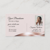 Luxueuze Waved Roos Gold Decor met Logo Foto Visitekaartje (Achterkant)