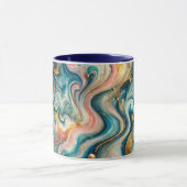 Luxueuze wervelingen van blauw met goud mok (Midden)