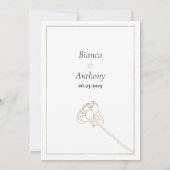 Luxueuze witte gouden typografie pioen bloemstuk R Kaart (Achterkant)