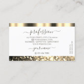 Luxueuze witte goudhoudende glitter Glamoureus Visitekaartje (Achterkant)