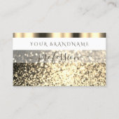 Luxueuze witte goudhoudende glitter Glamoureus Visitekaartje (Voorkant)