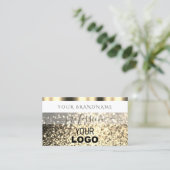 Luxueuze, witte goudhoudende glitter met Logo Visitekaartje (Staand voorkant)