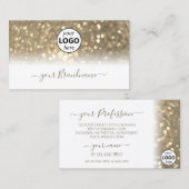 Luxueuze, witte goudhoudende glitter met Logo Visitekaartje (Voorkant / Achterkant)