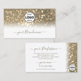 Luxueuze, witte goudhoudende glitter met Logo Visitekaartje