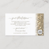 Luxueuze, witte goudhoudende glitter met Logo Visitekaartje (Achterkant)