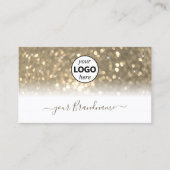 Luxueuze, witte goudhoudende glitter met Logo Visitekaartje (Voorkant)
