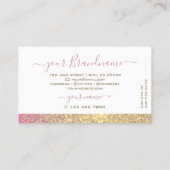 Luxueuze witte roze goudhoudende glaswergdiamanten visitekaartje (Achterkant)