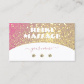 Luxueuze witte roze goudhoudende glaswergdiamanten visitekaartje (Voorkant)