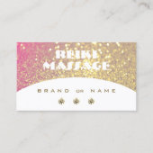 Luxueuze witte roze goudhoudende glitter Shimmery Visitekaartje (Voorkant)