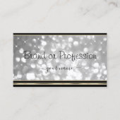 Luxueuze zilveren glitter-sterren Zwarte Golden-gr Visitekaartje (Voorkant)
