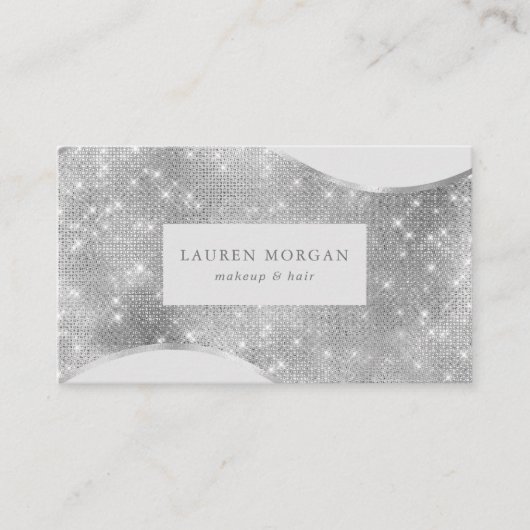 luxueuze zilverglans visitekaartje (Voorkant)