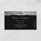 Luxueuze zilverglitter lumierige Initialen Visitekaartje (Achterkant)