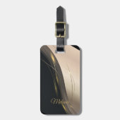 Luxueuze zwarte beige goudberoeps bagagelabel (Voorkant verticaal)