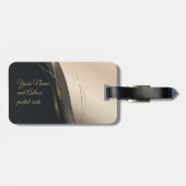 Luxueuze zwarte beige goudberoeps bagagelabel (Achterkant horizontaal)