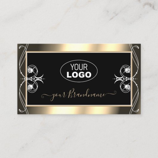 Luxueuze zwarte gouddiamant met Logo Visitekaartje (Voorkant)