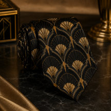 Luxueuze Zwarte Gouden Art Deco Ventilator Gatsby 