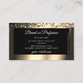 Luxueuze zwarte goudsparkle Glitter Star Diamonds Visitekaartje (Achterkant)