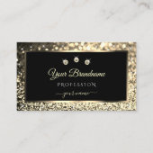 Luxueuze zwarte goudsparkle Glitter Star Diamonds Visitekaartje (Voorkant)