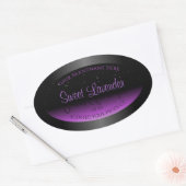 Luxueuze zwarte Paarse productlabels Zachte glitte Ovale Sticker (Envelop)