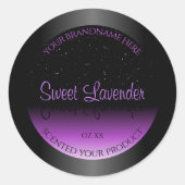 Luxueuze zwarte Paarse productlabels Zachte glitte Ronde Sticker (Voorkant)