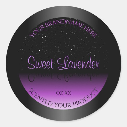 Luxueuze zwarte Paarse productlabels Zachte glitte Ronde Sticker (Voorkant)