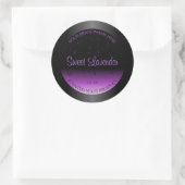 Luxueuze zwarte Paarse productlabels Zachte glitte Ronde Sticker (Tas)