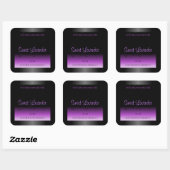 Luxueuze zwarte Paarse productlabels Zachte glitte Vierkante Sticker (Vel)
